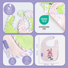 Towel Bib Set of 2 Sprat Frog and Chinchilla