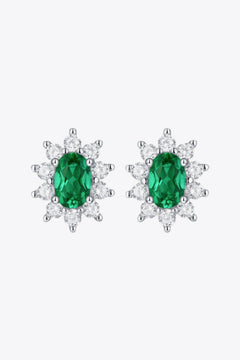 1 Carat  Emerald Stud Earrings