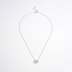 925 Sterling Silver Inlaid Zircon Heart Necklace