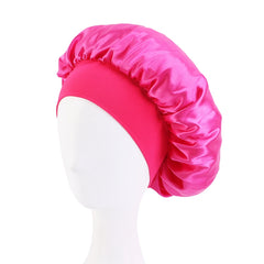 Satin Solid Wide-Brimmed Sleeping Bonnet