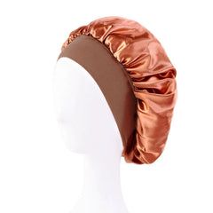 Satin Solid Wide-Brimmed Sleeping Bonnet