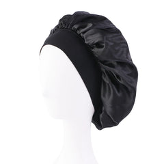 Satin Solid Wide-Brimmed Sleeping Bonnet