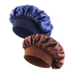 Satin Solid Wide-Brimmed Sleeping Bonnet