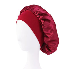 Satin Solid Wide-Brimmed Sleeping Bonnet