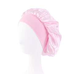 Satin Solid Wide-Brimmed Sleeping Bonnet