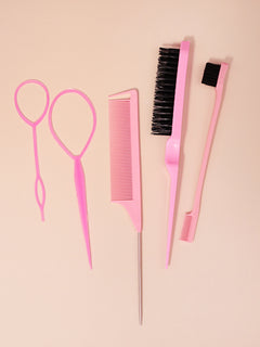 Hair brush and braid set, 5pcs/set