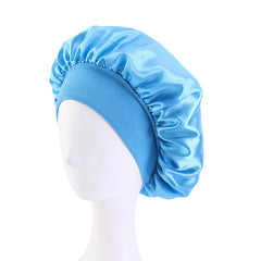 Satin Solid Wide-Brimmed Sleeping Bonnet