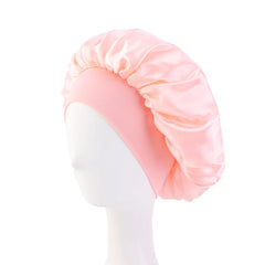 Satin Solid Wide-Brimmed Sleeping Bonnet