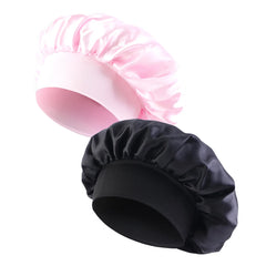 Satin Solid Wide-Brimmed Sleeping Bonnet