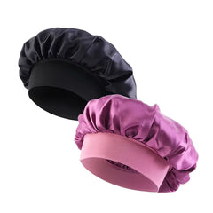 Satin Solid Wide-Brimmed Sleeping Bonnet