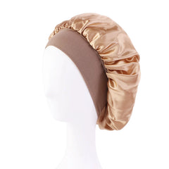 Satin Solid Wide-Brimmed Sleeping Bonnet