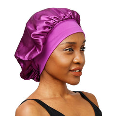 Satin Solid Wide-Brimmed Sleeping Bonnet