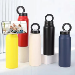 24oz Stainless Steel Insulated Water Bottle with Magnetic Tripod Phone Holder