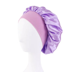 Satin Solid Wide-Brimmed Sleeping Bonnet