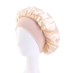 Satin Solid Wide-Brimmed Sleeping Bonnet