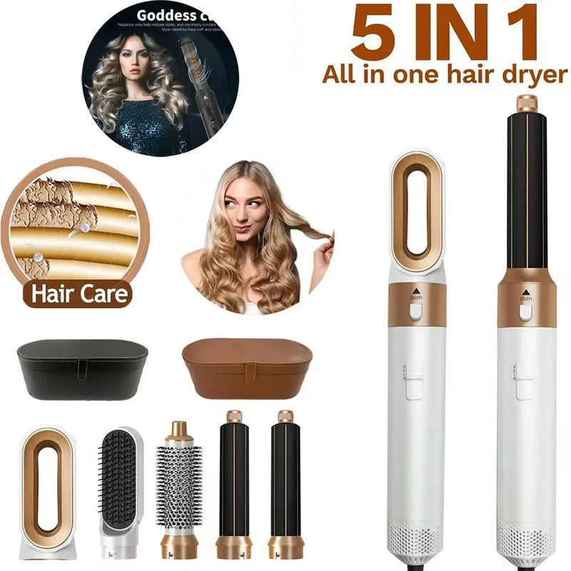 5 in 1 Hair Dryer Hot Comb Set Professional Styling Tool