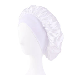 Satin Solid Wide-Brimmed Sleeping Bonnet