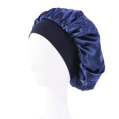 Satin Solid Wide-Brimmed Sleeping Bonnet