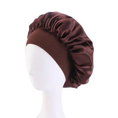 Satin Solid Wide-Brimmed Sleeping Bonnet