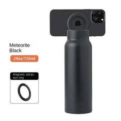 24oz Stainless Steel Insulated Water Bottle with Magnetic Tripod Phone Holder