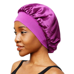 Satin Solid Wide-Brimmed Sleeping Bonnet