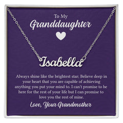 Custom Name Necklace - For Granddaughter From Grandmother