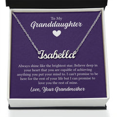 Custom Name Necklace - For Granddaughter From Grandmother