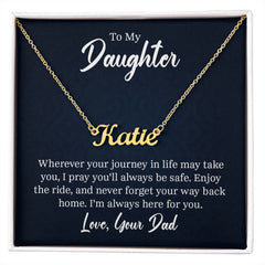 Custom Name Necklace - For Daughter From Dad