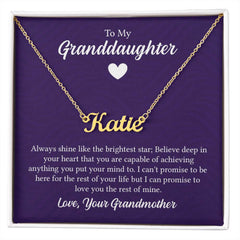 Custom Name Necklace - For Granddaughter From Grandmother