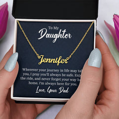 Custom Name Necklace - For Daughter From Dad