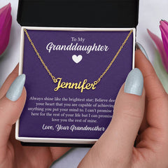 Custom Name Necklace - For Granddaughter From Grandmother