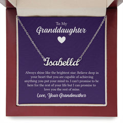 Custom Name Necklace - For Granddaughter From Grandmother