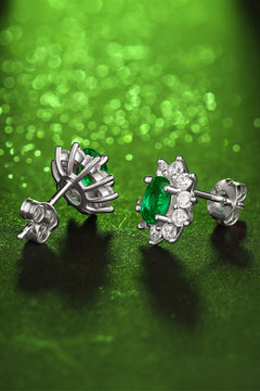 1 Carat  Emerald Stud Earrings