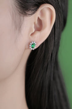 1 Carat  Emerald Stud Earrings