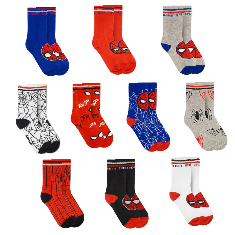 Marvel Spiderman Boys Socks, 10-Pack of Decorative Spiderman